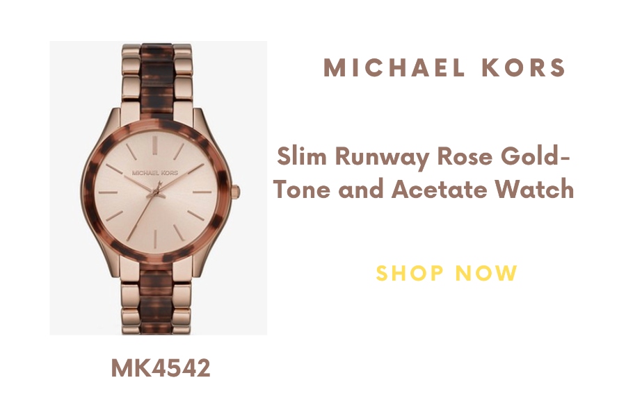 Michael Kors Slim Runway Rose Gold-Tone and Acetate Watch